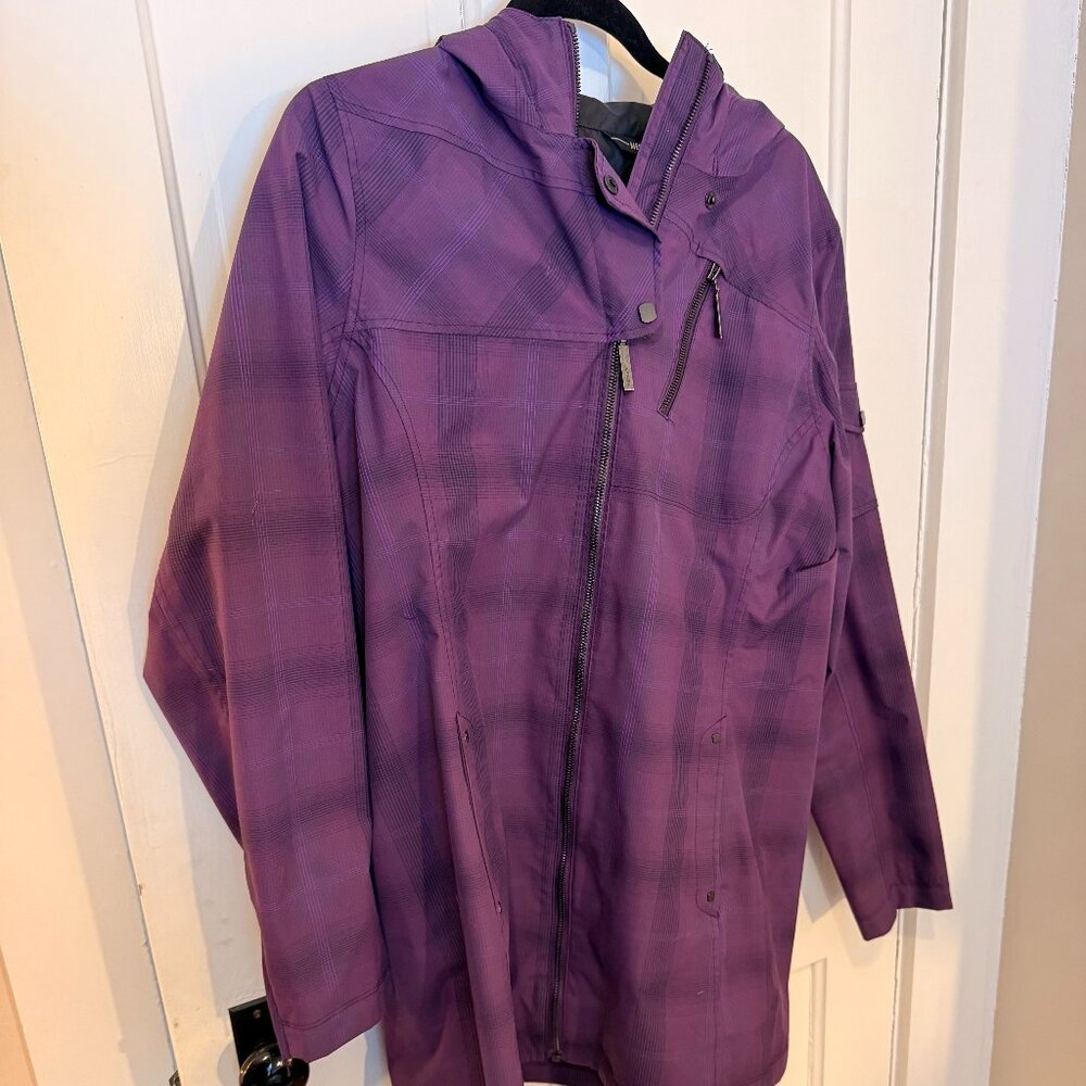 Marmot Jacket Womens Large Purple Membrain Hooded Windbreaker Long